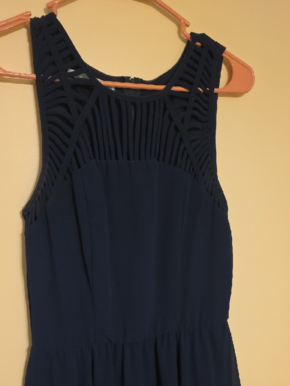 Maurices Navy Crochet Yoke Sleeveless Mini Dress